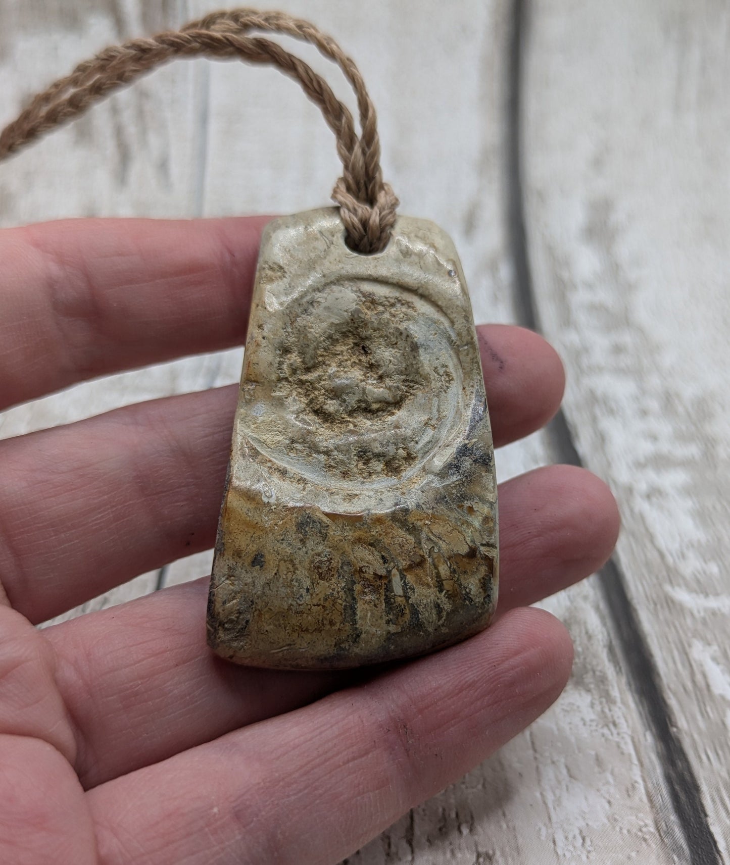 Somerset limestone ammonite pendant.