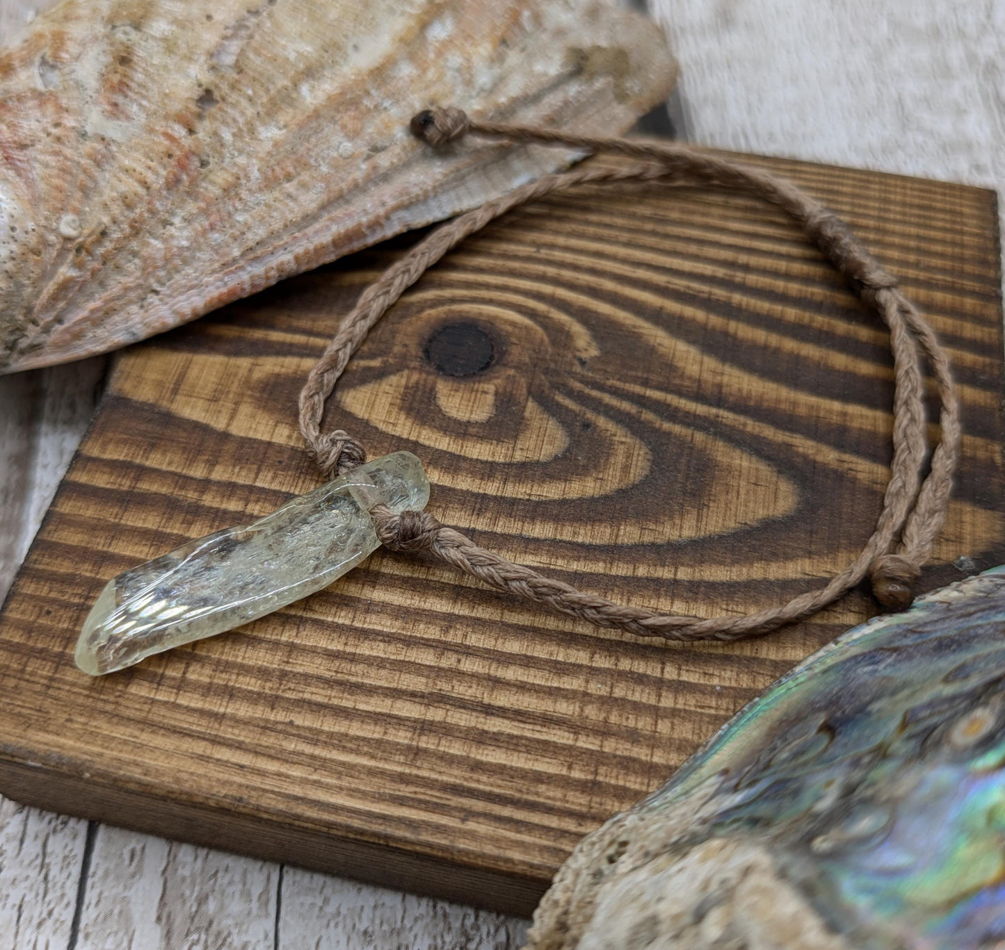 citrine adjustable braided bracelet