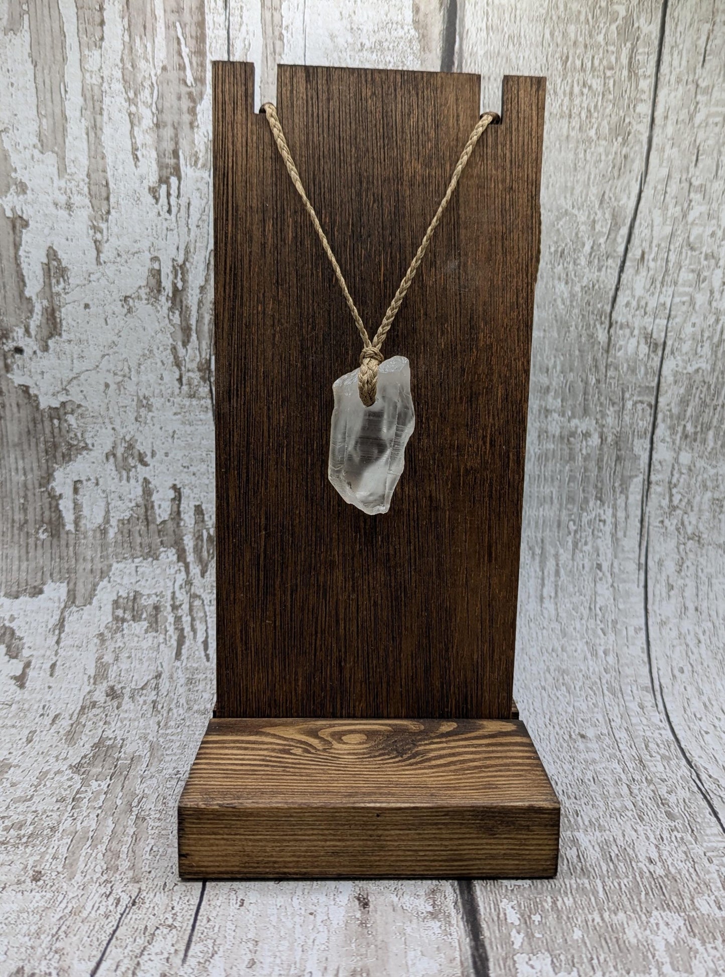 chunky quartz point stone pendant.