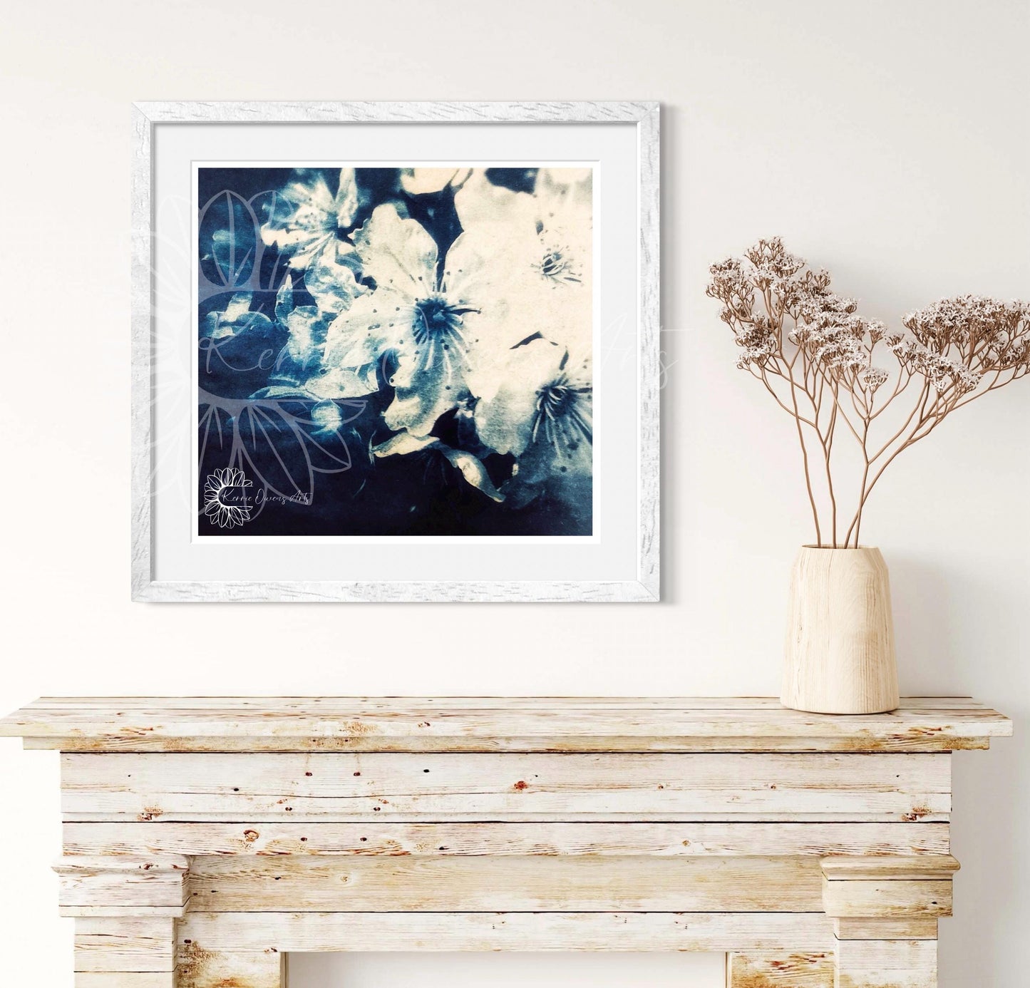 Cherry blossom Cyanotype negative for projector sheets, digital download, print at home