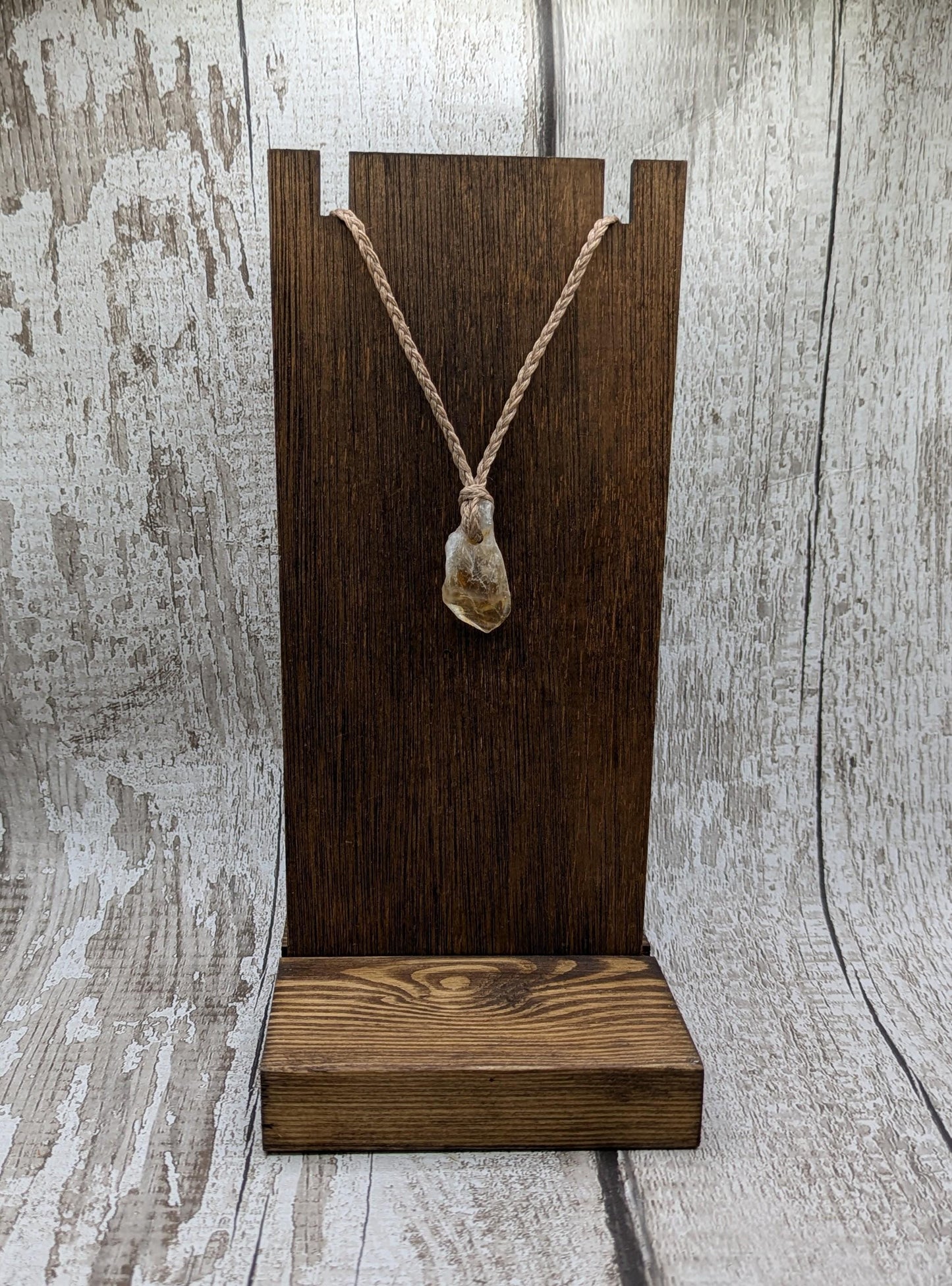 heat treated citrine point pendant.