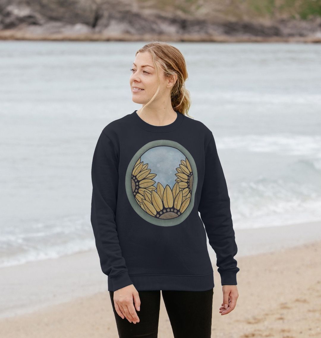 Ladies triple sunflower sweatshirt.