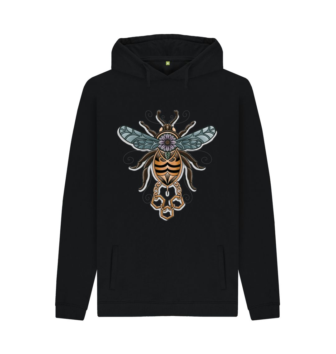 Black Unisex The guided bumblebee Hoodie.