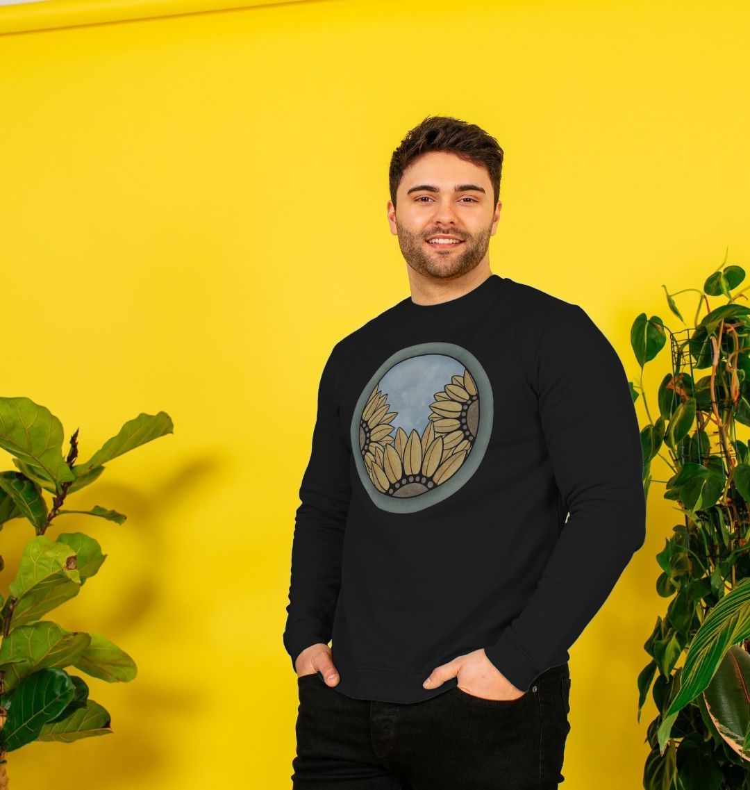 Unisex triple sunflower sweatshirt.