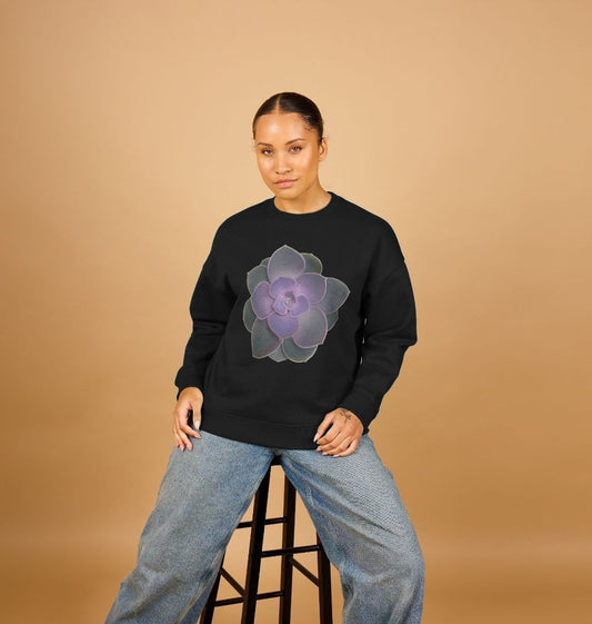 Purple to green ombré women’s oversized sweatshirt.