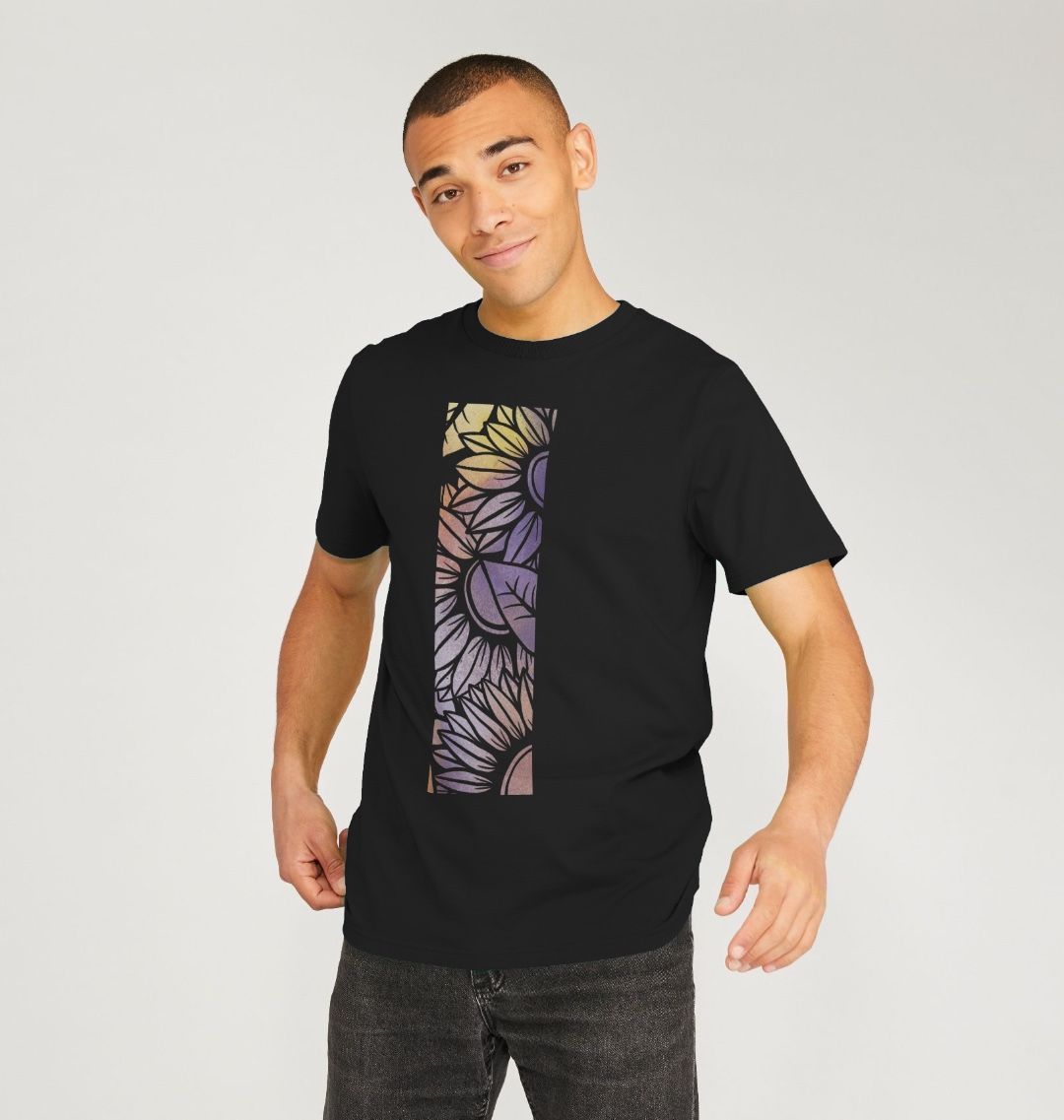 Unisex Rainbow Spray flowers T-shirt.