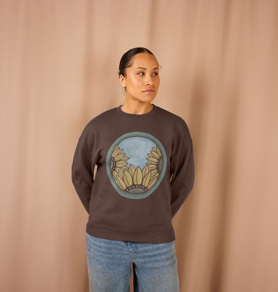 The triple sunflower oversized women’ sweatshirt.