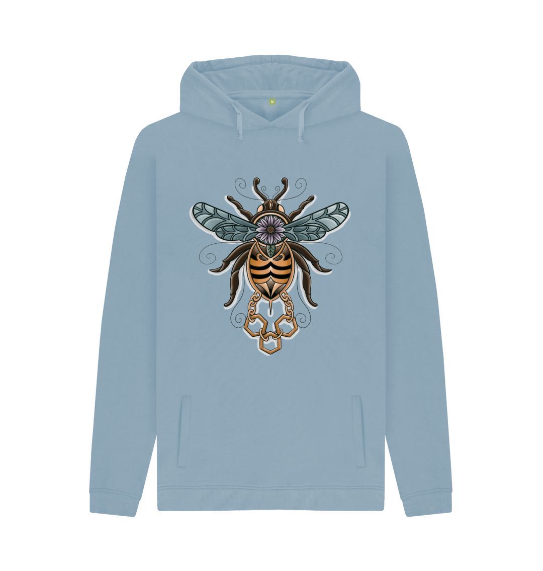 Stone Blue Unisex The guided bumblebee Hoodie.