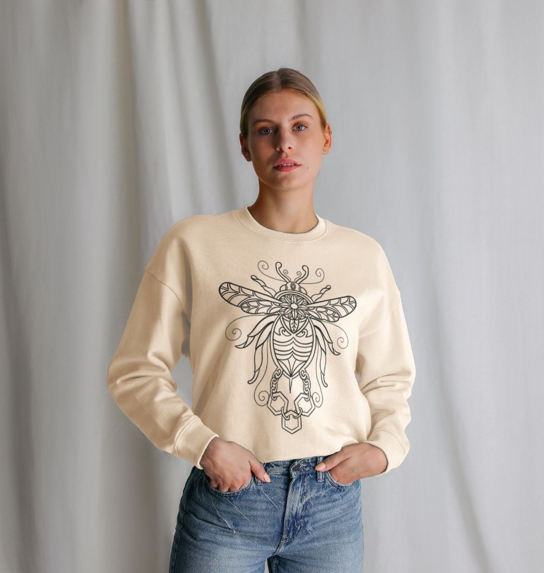 Bumblebee outline oversized women’s sweatshirt.