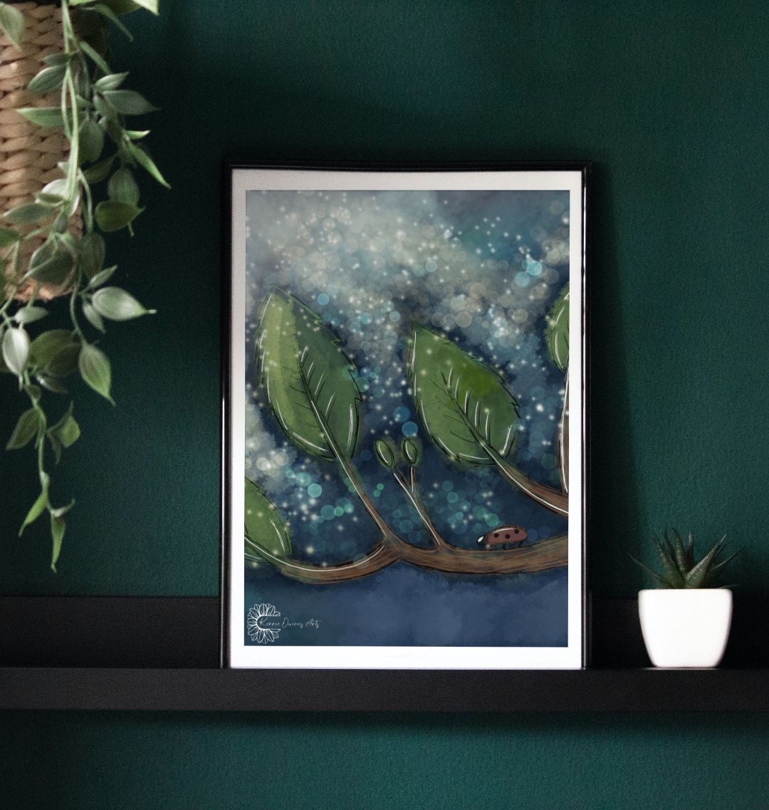 Woodland  nighttime glow poster print