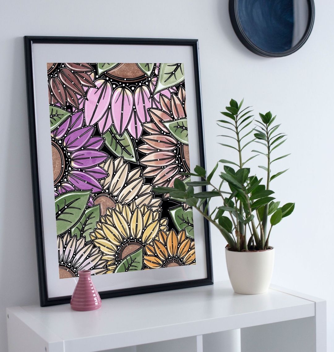 Dark sunflowers poster print poster print.