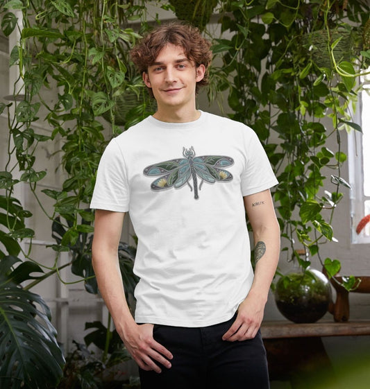 Unisex stained glass dragonfly T-shirt