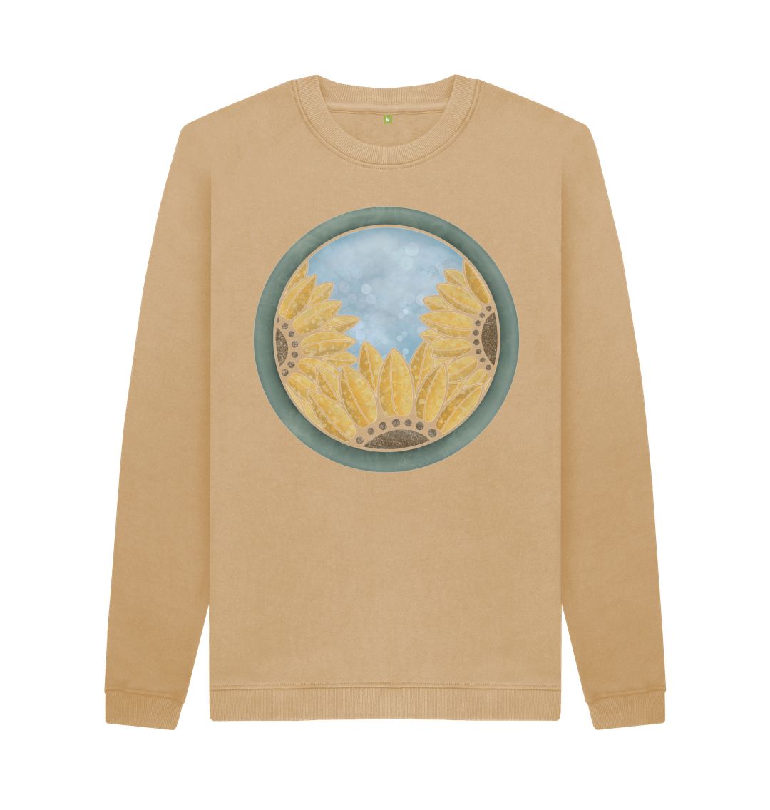 Sand Unisex triple sunflower sweatshirt.