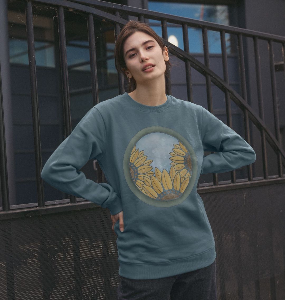 Ladies triple sunflower sweatshirt.