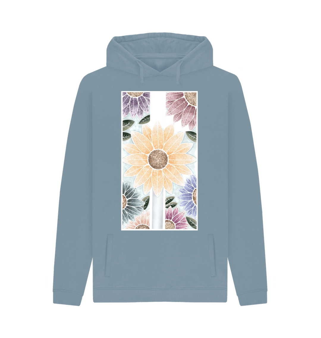 Stone Blue Printed Hoody Front