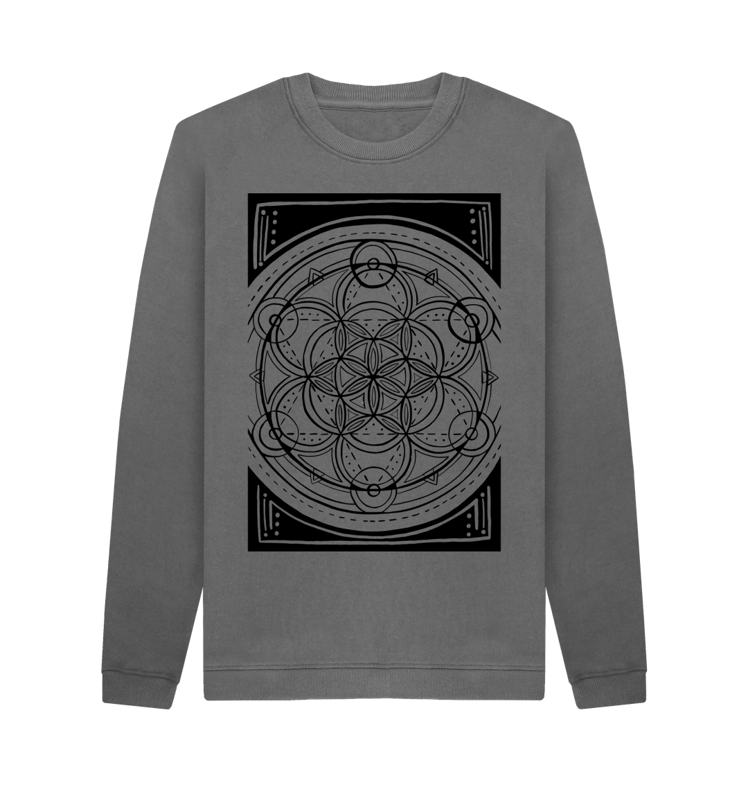 Slate Grey Printed Sweater Front