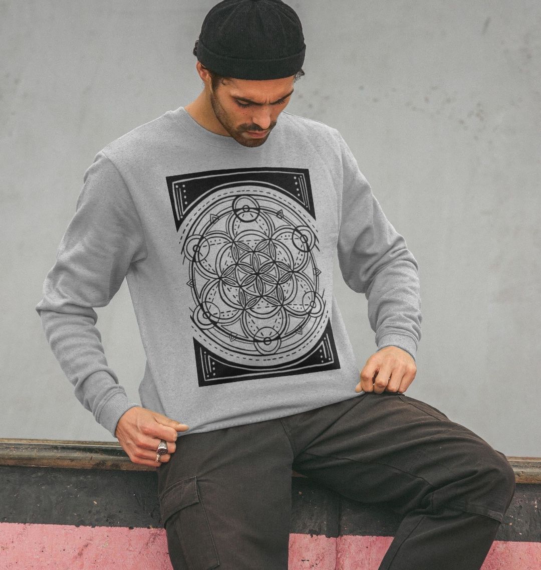 Unisex geometric flower of sweatshirt.