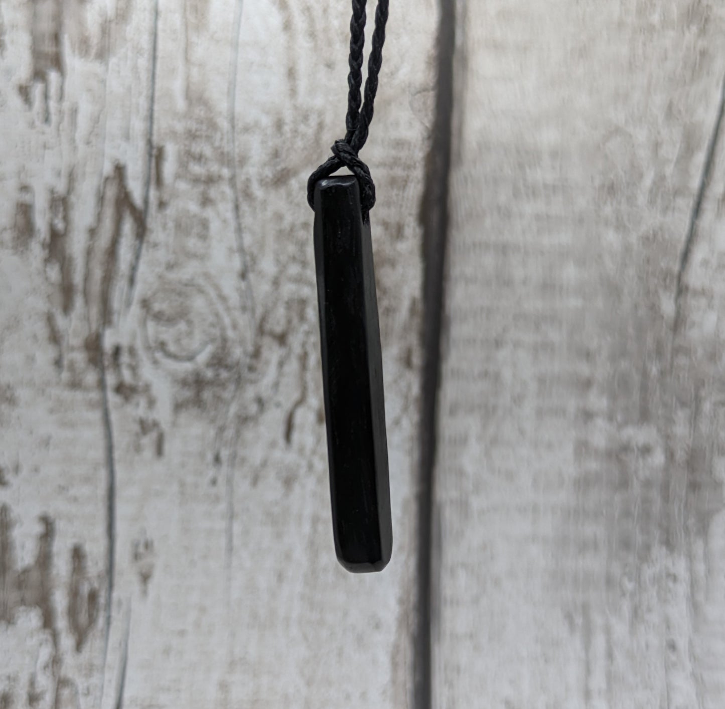 Fenland bog oak roimata pendants with mussel shell and copper wire