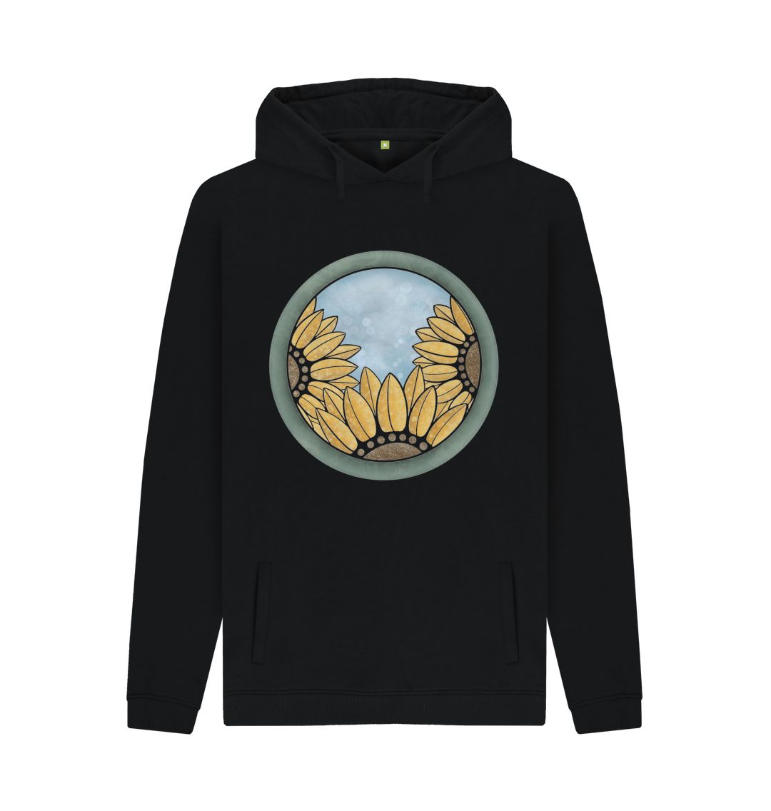 Black Unisex Triple sunflower hoodie.