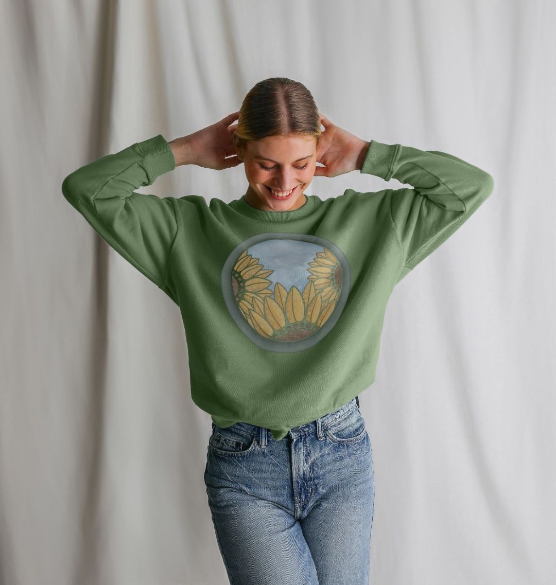 The triple sunflower oversized women’ sweatshirt.