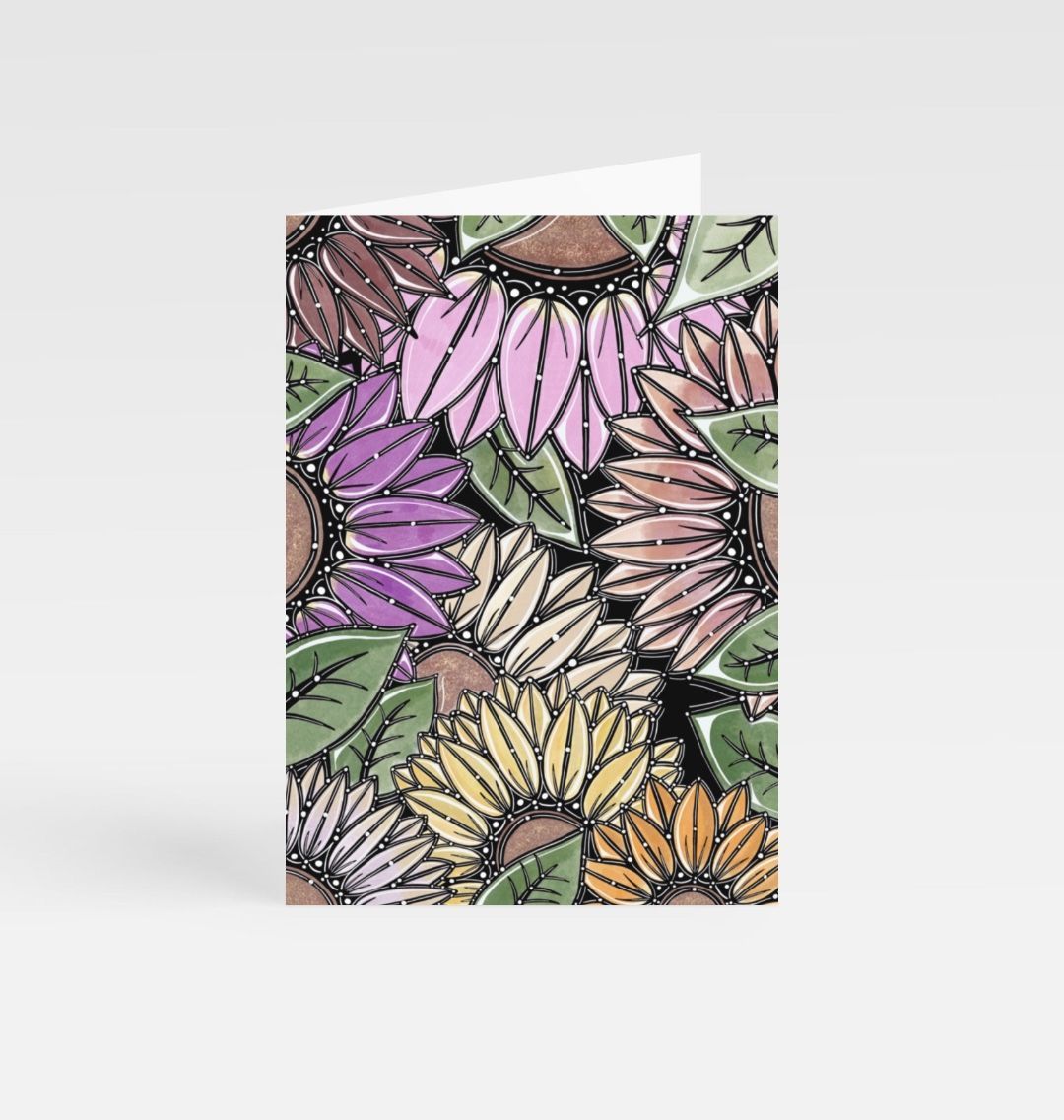Dark sunflowers greetings cards.