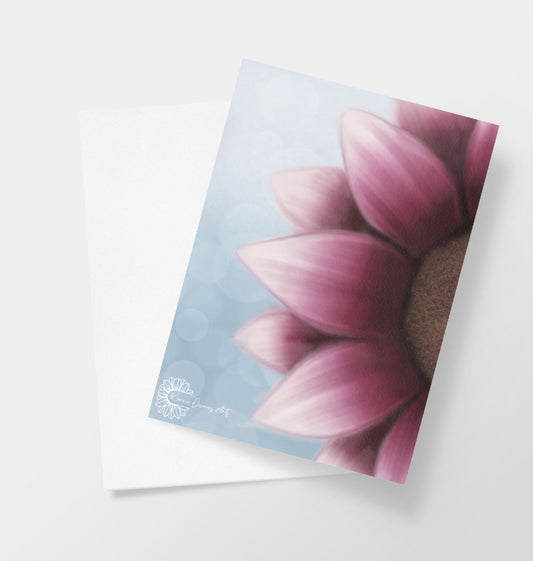 Magnolia sunflower greetings card.