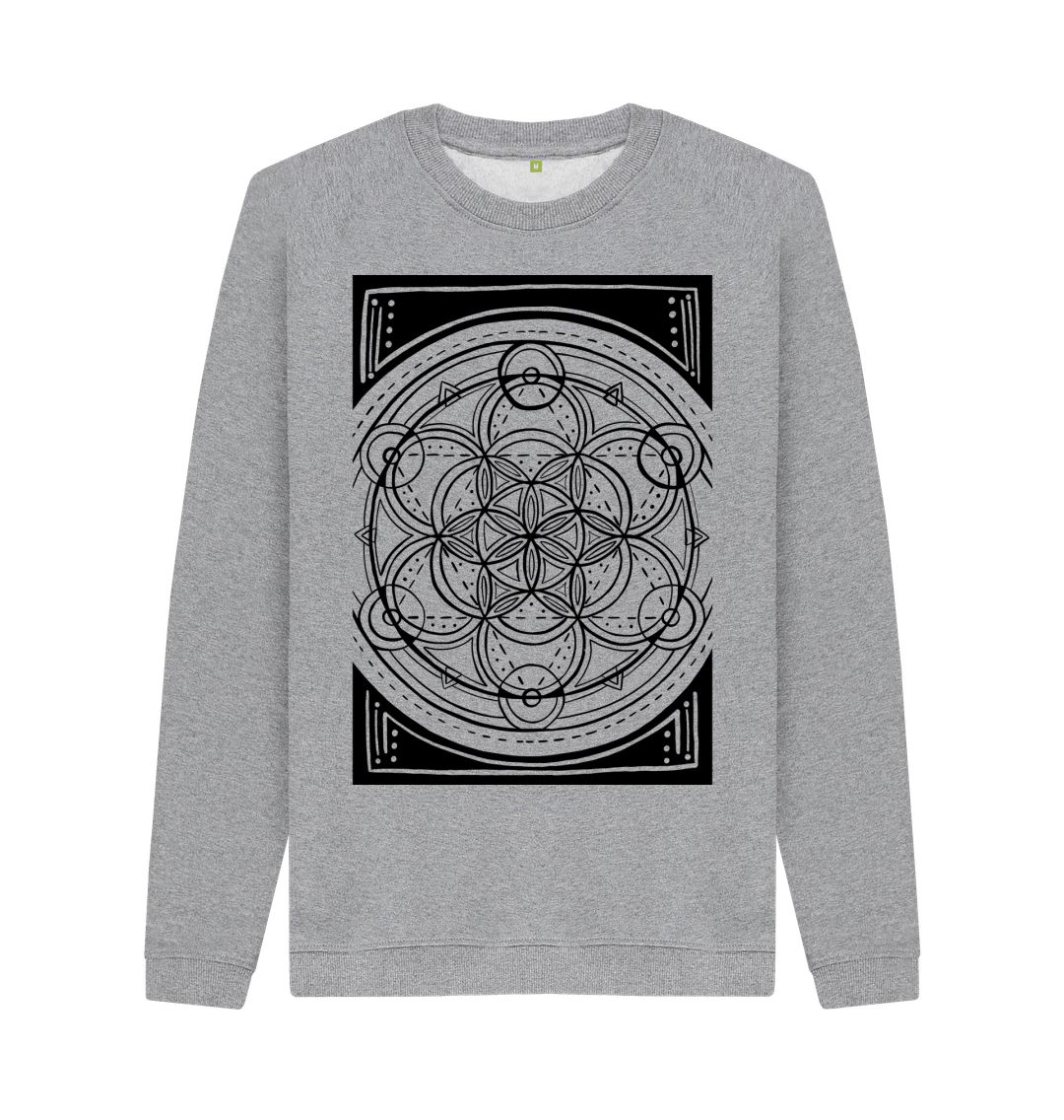 Light Heather Unisex geometric flower of sweatshirt.