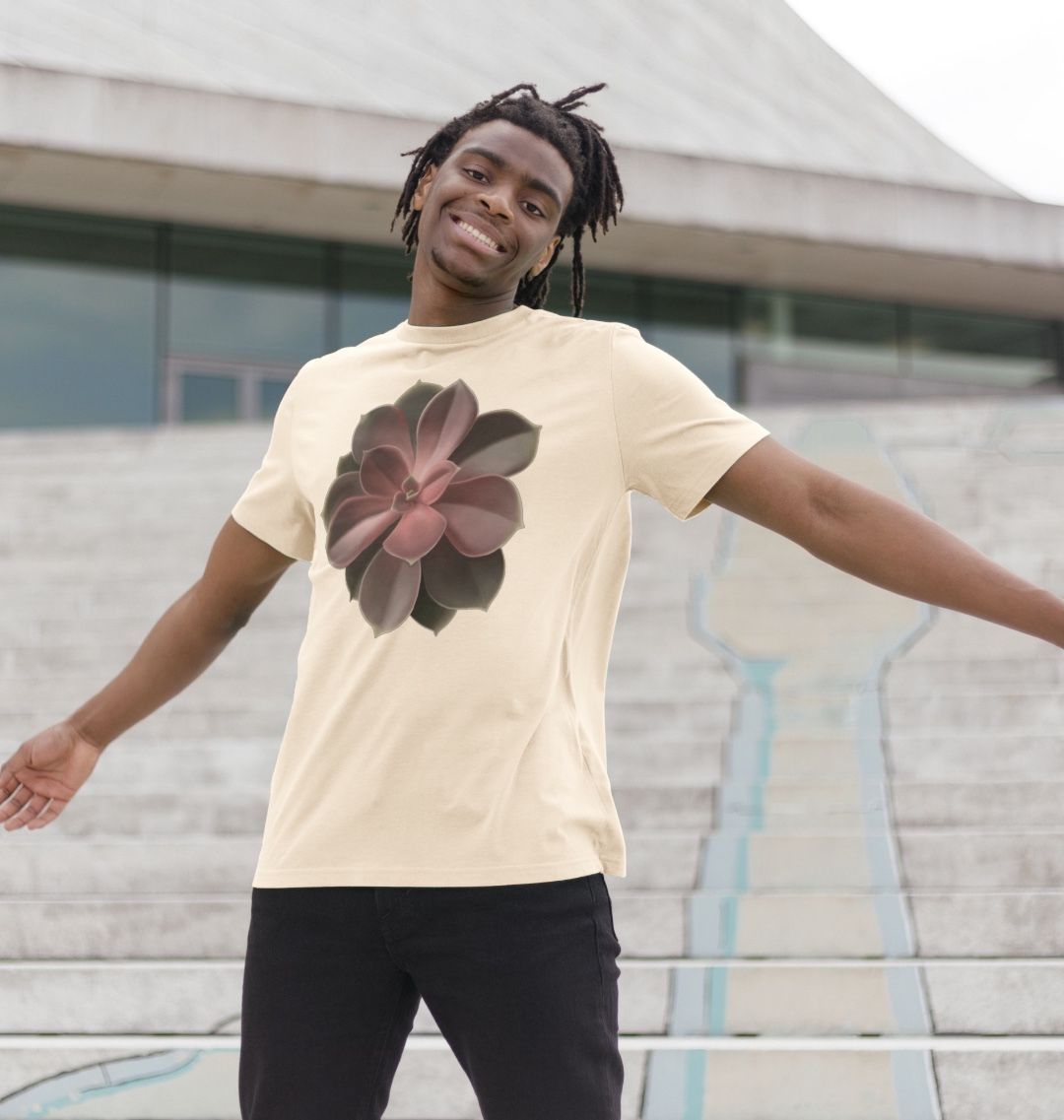 Unisex red to green succulent T-shirt.