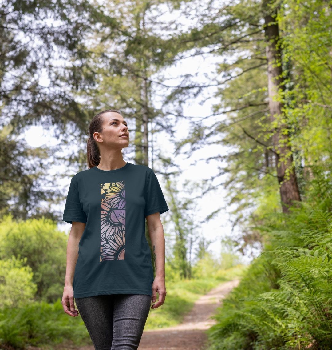 Unisex Rainbow Spray flowers T-shirt.