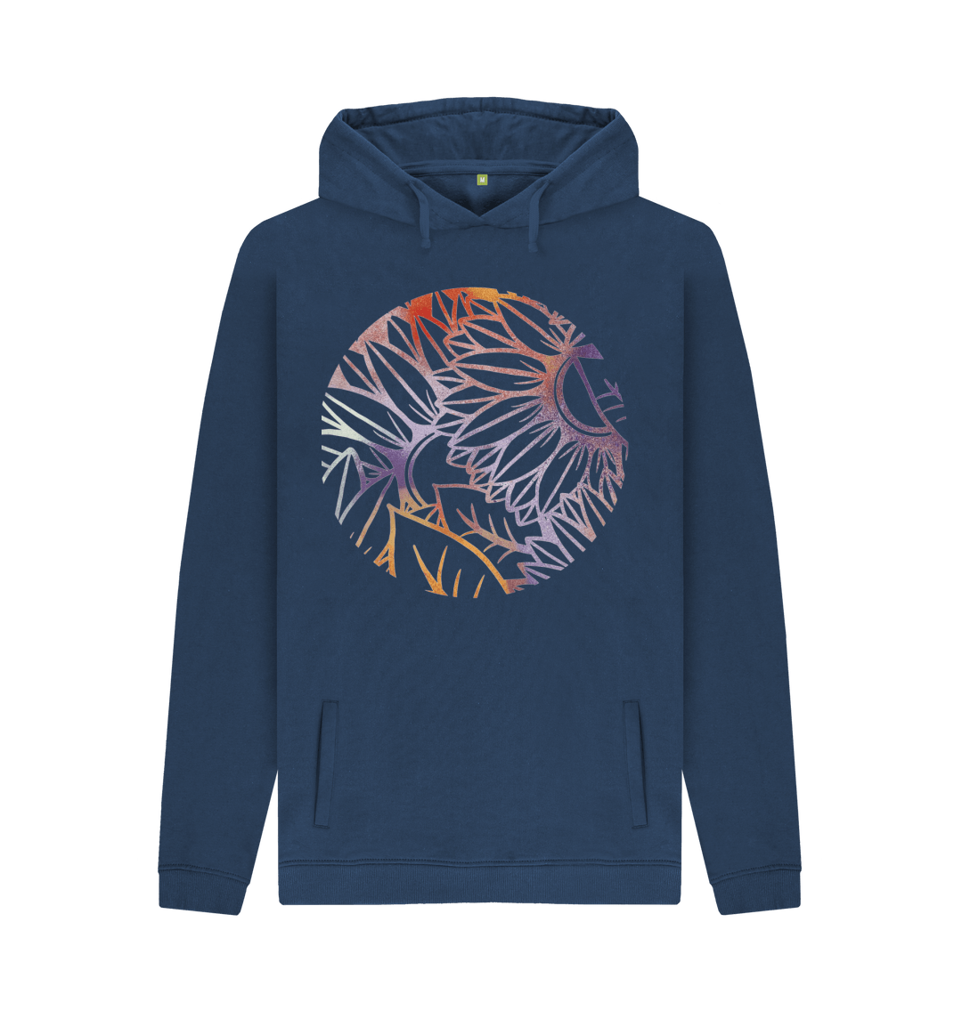 Navy Printed Hoody Front