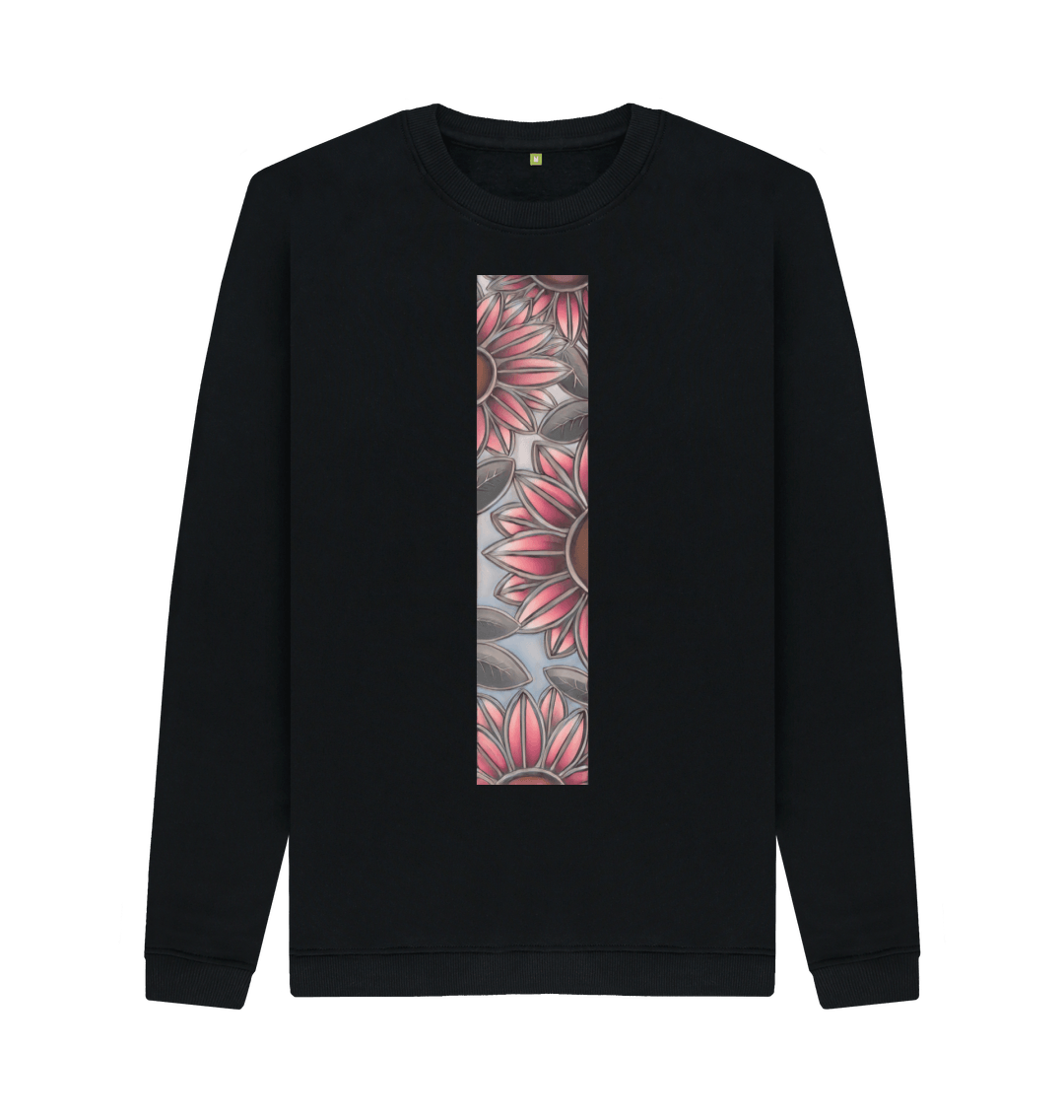 Black Printed Sweater Front