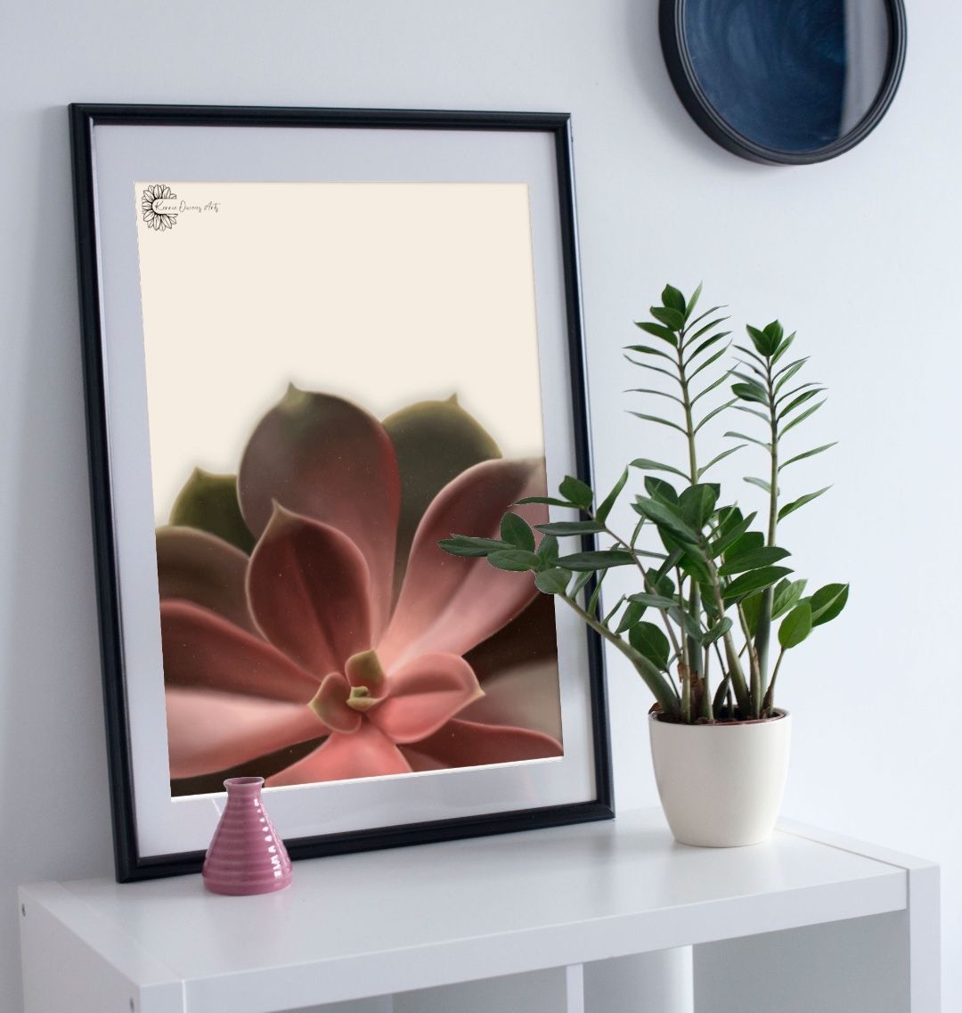 Low page red ombré succulent post print.