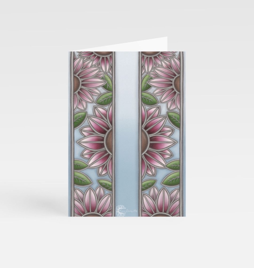 Stained glass sunflowers greetings cards.