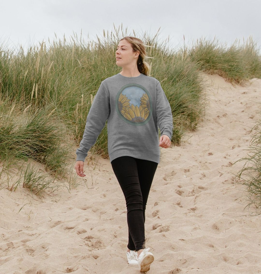 Ladies triple sunflower sweatshirt.