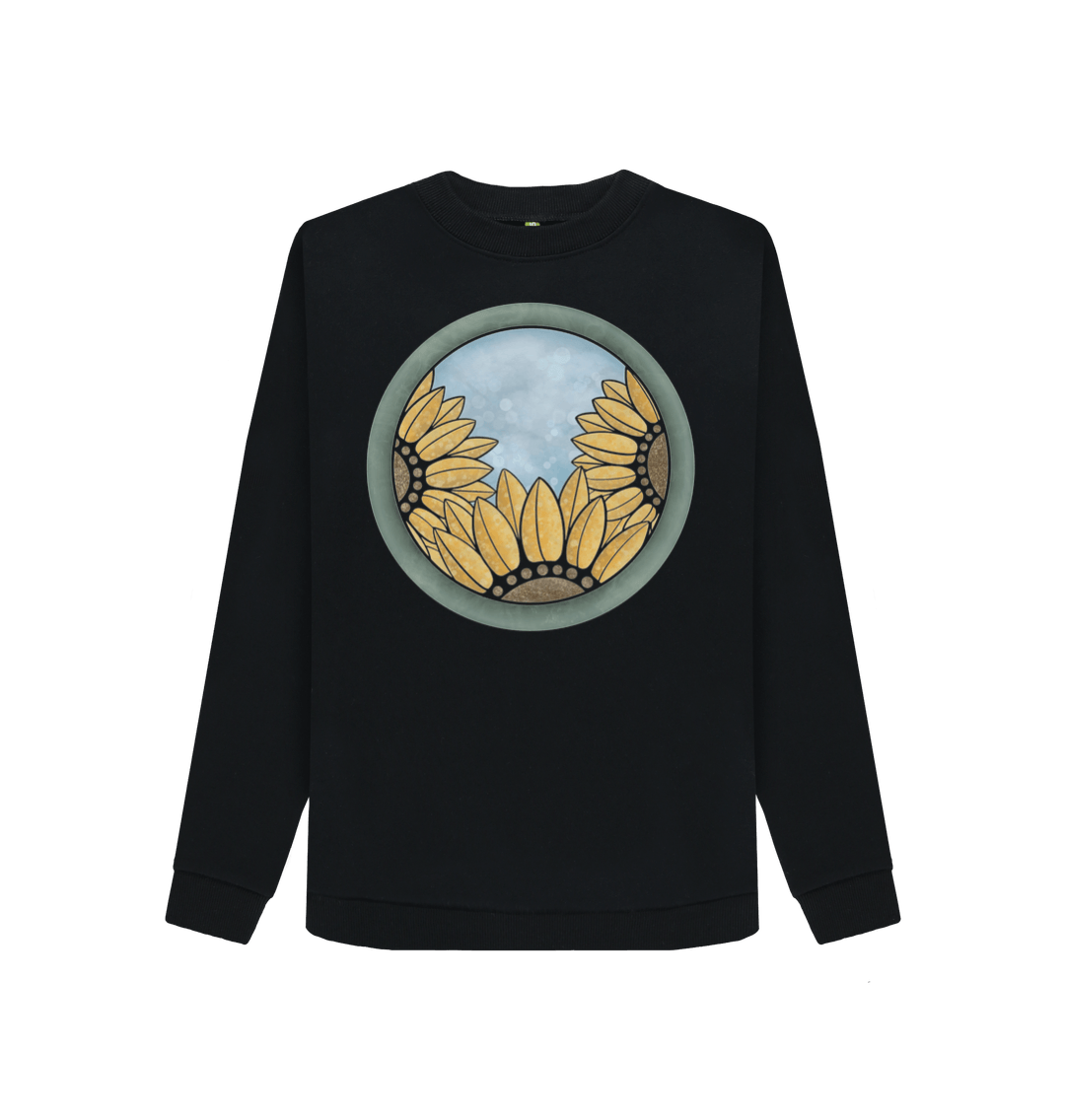 Black Printed Sweater Front