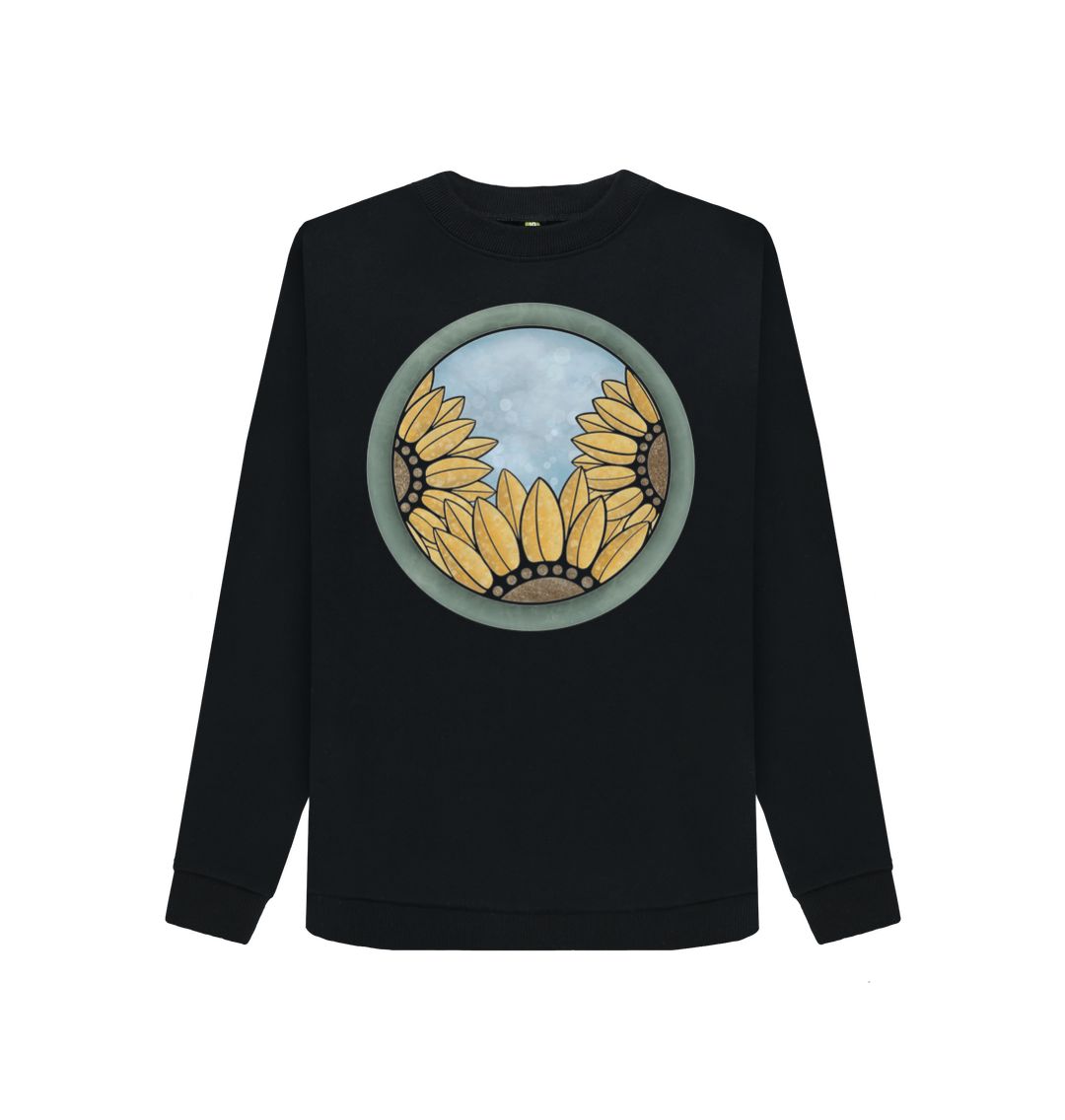 Black Ladies triple sunflower sweatshirt.