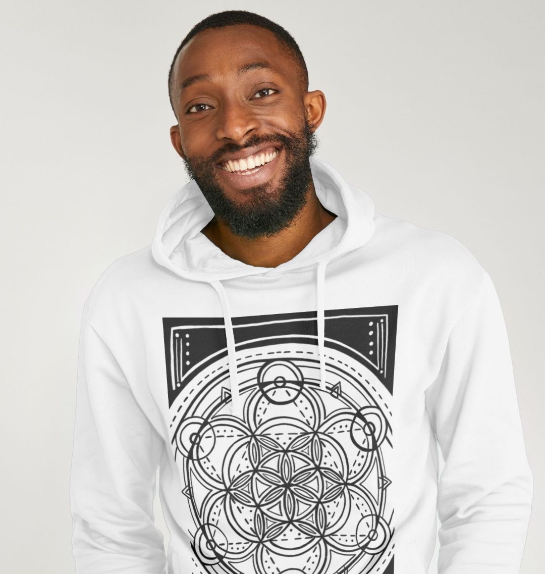 Unisex Geometric flower of life hoodie.