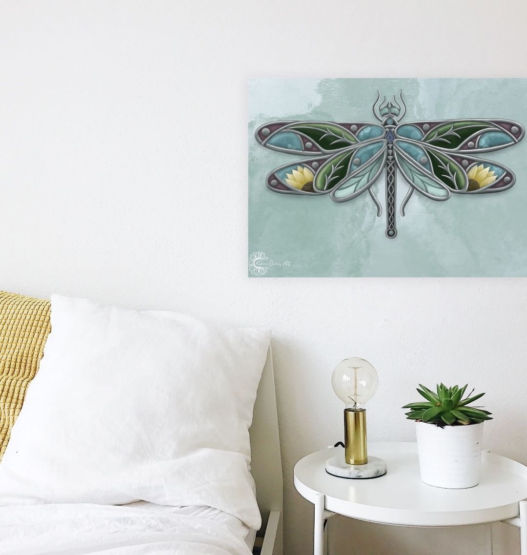 Stained glass dragonfly 2.0 poster print.