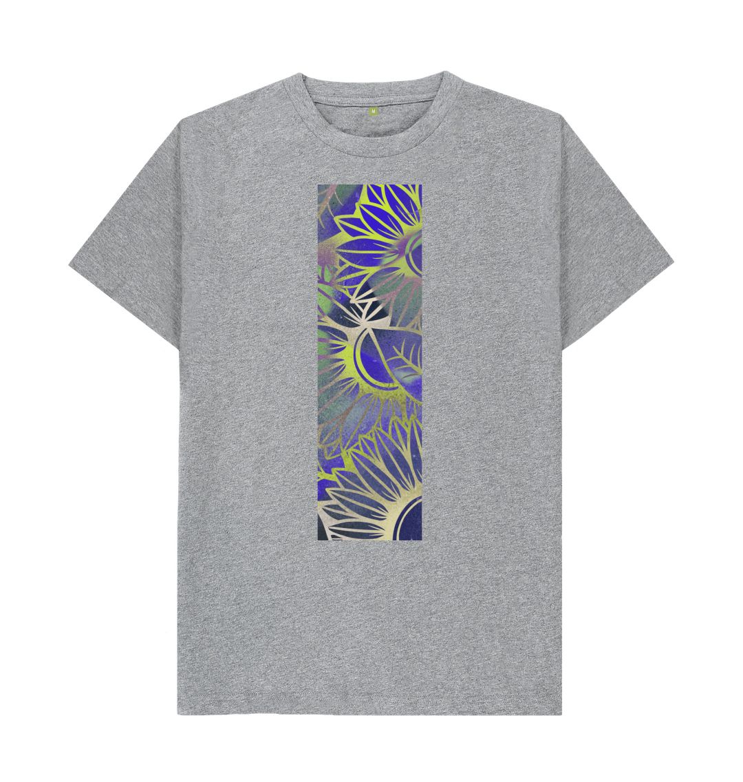 Athletic Grey Unisex green spectrum sunflowers T-Shirt.