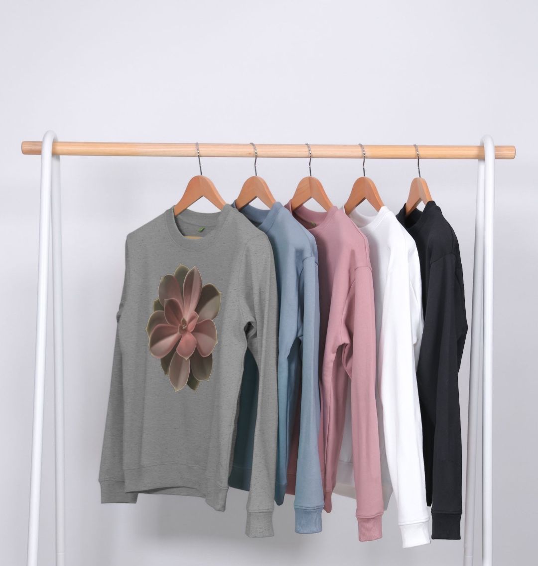 Women’s Red to green ombré succulent sweatshirt.