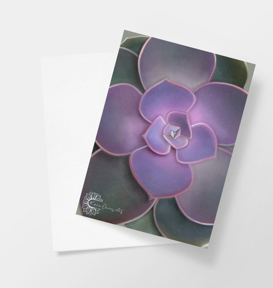 Dark purple ombré greetings card.