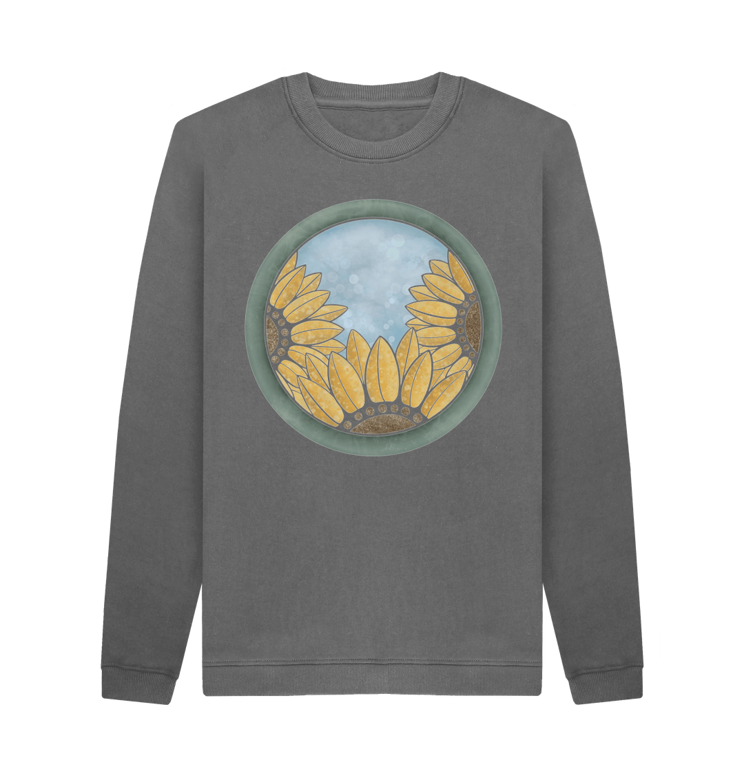 Slate Grey Printed Sweater Front