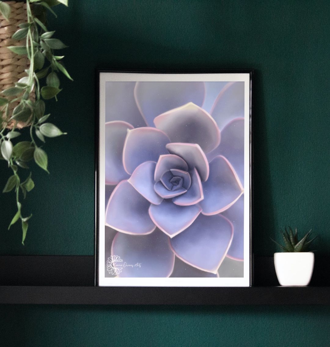 Light purple ombré succulents poster print.