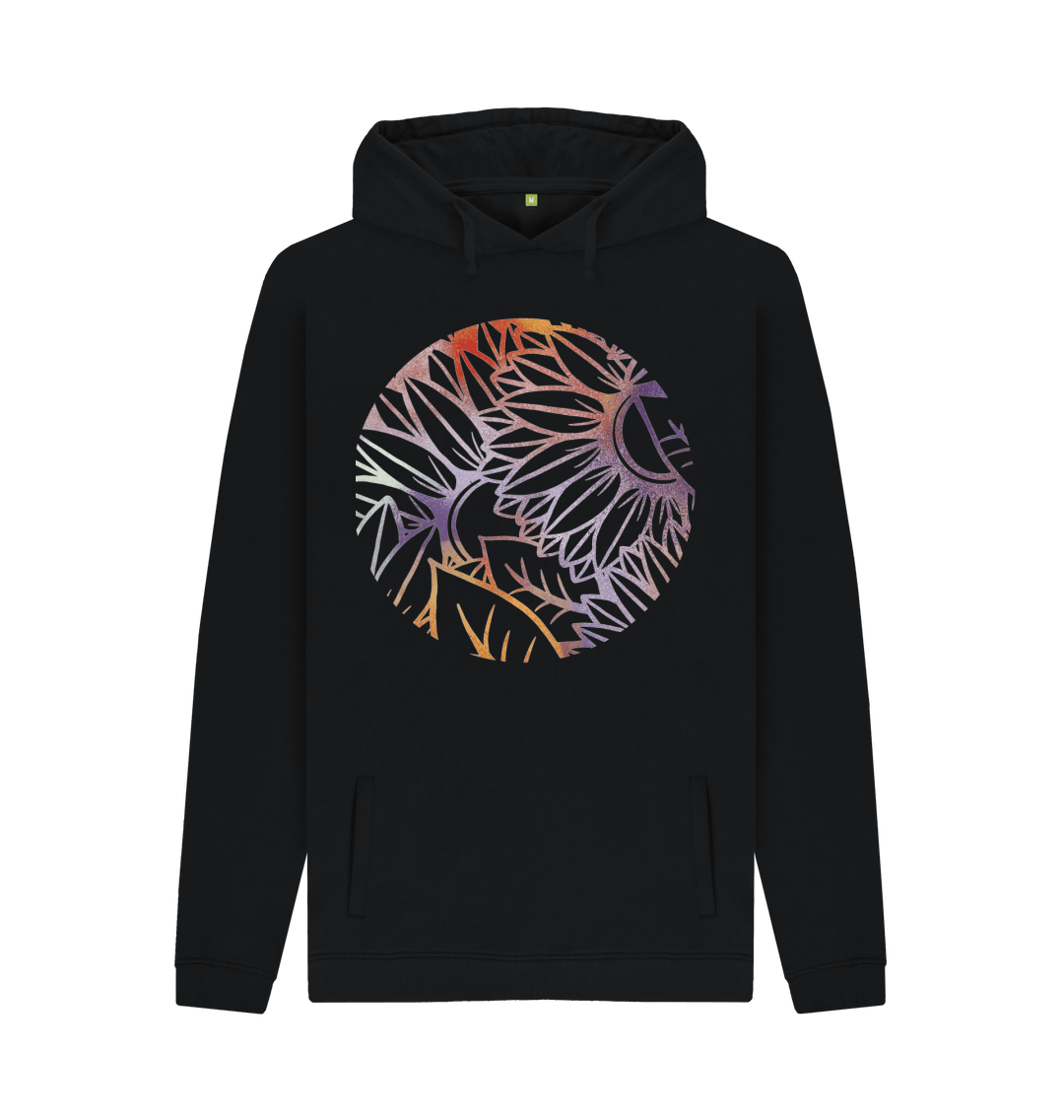 Black Printed Hoody Front