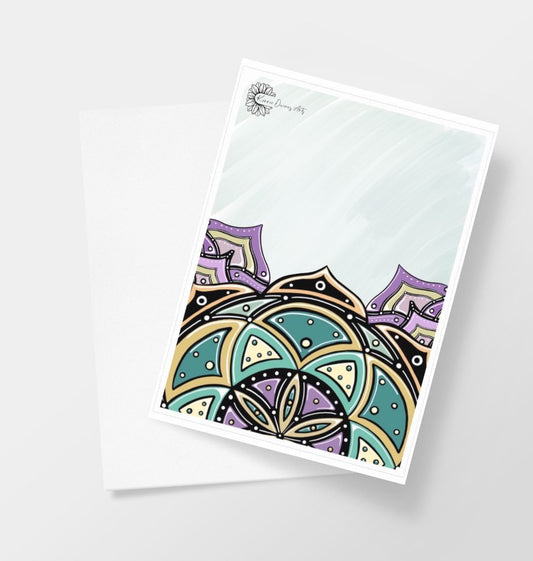 Geometric pattern greetings cards.