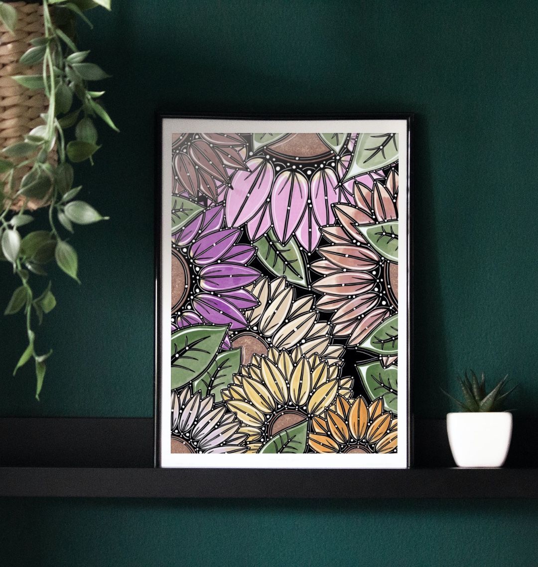 Dark sunflowers poster print poster print.