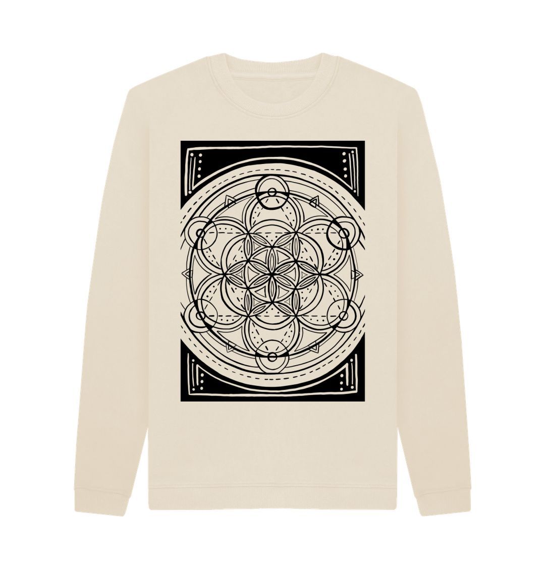 Oat Unisex geometric flower of sweatshirt.