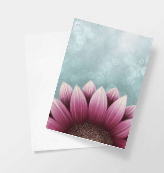 Print sunflower greetings card.