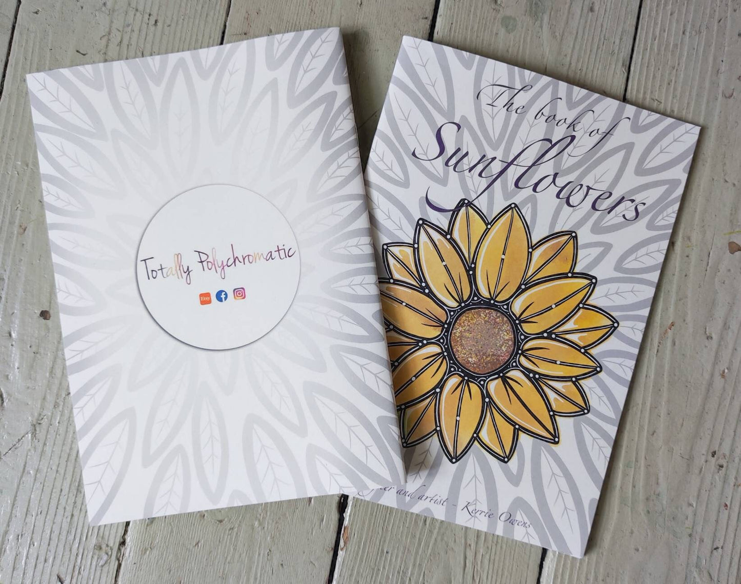 A5 28 page book of sunflowers adult colouring book.