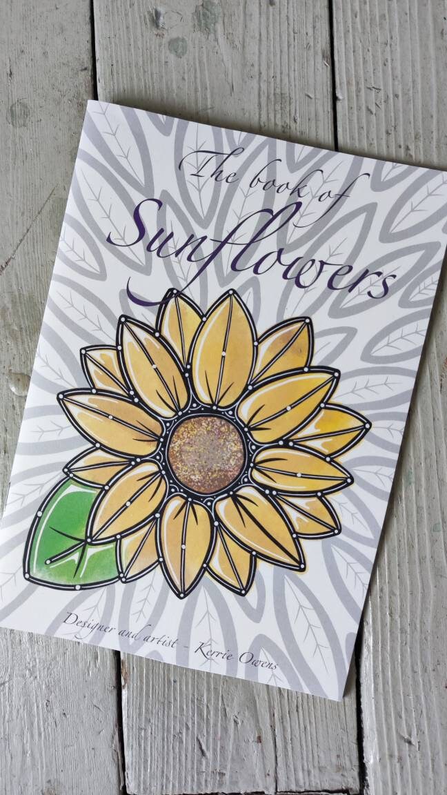 A5 28 page book of sunflowers adult colouring book.